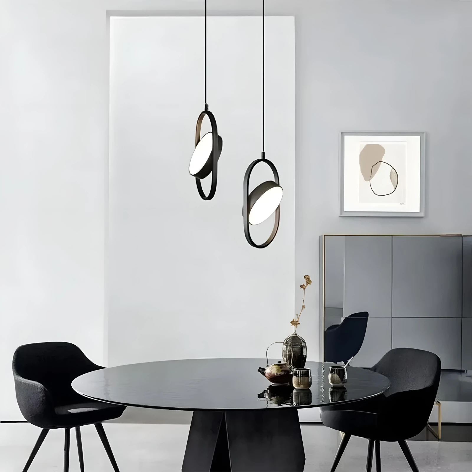 LAMPARA COLGANTE LED NEGRA 18W  2