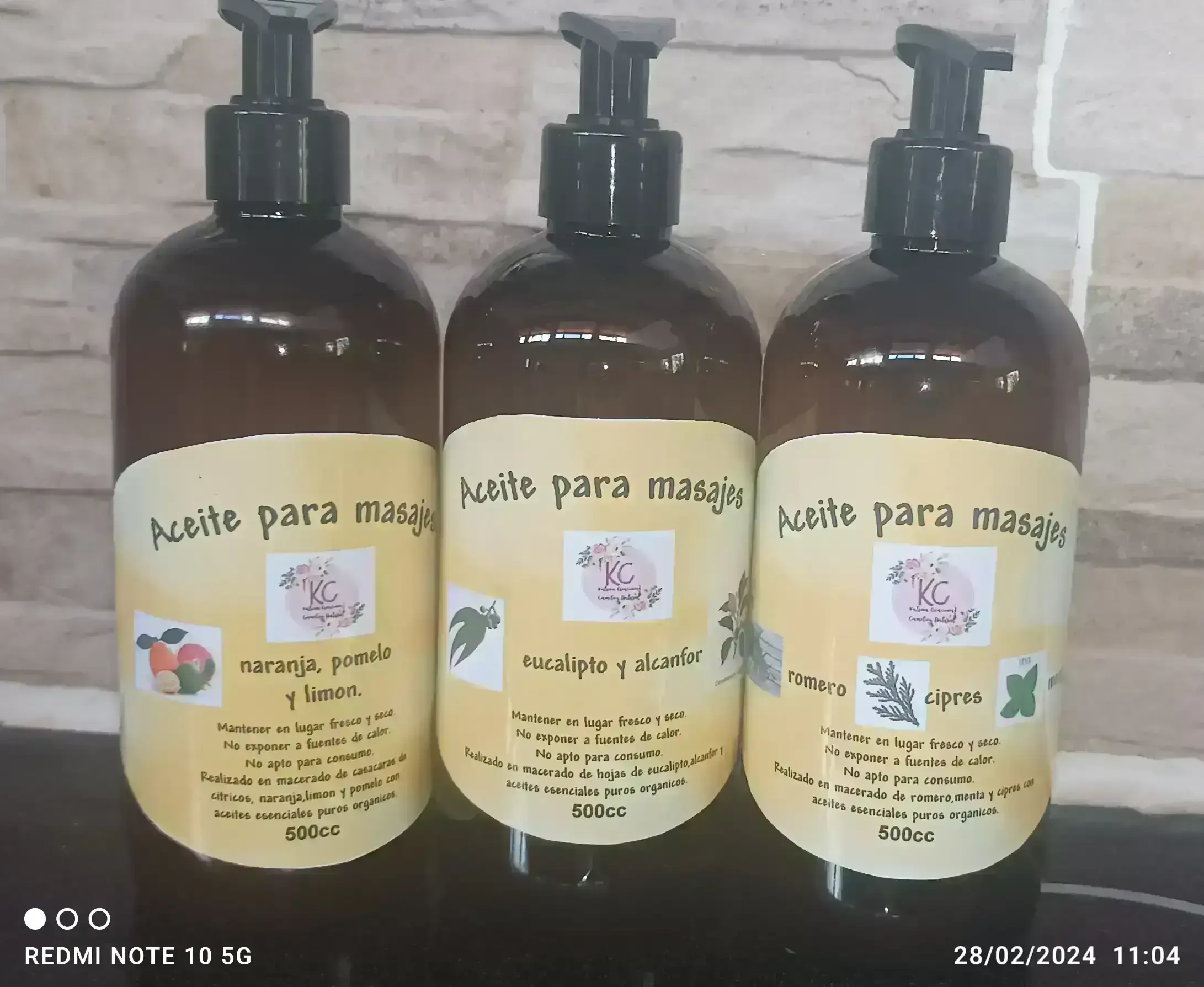 Línea de aceites naturales para masajes. 3