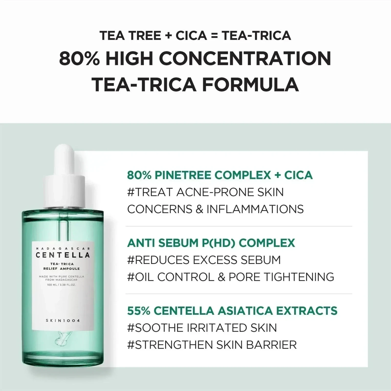 SKIN 1004 - Madagascar Centella Tea-Trica Relief Ampoule [100ml] 2