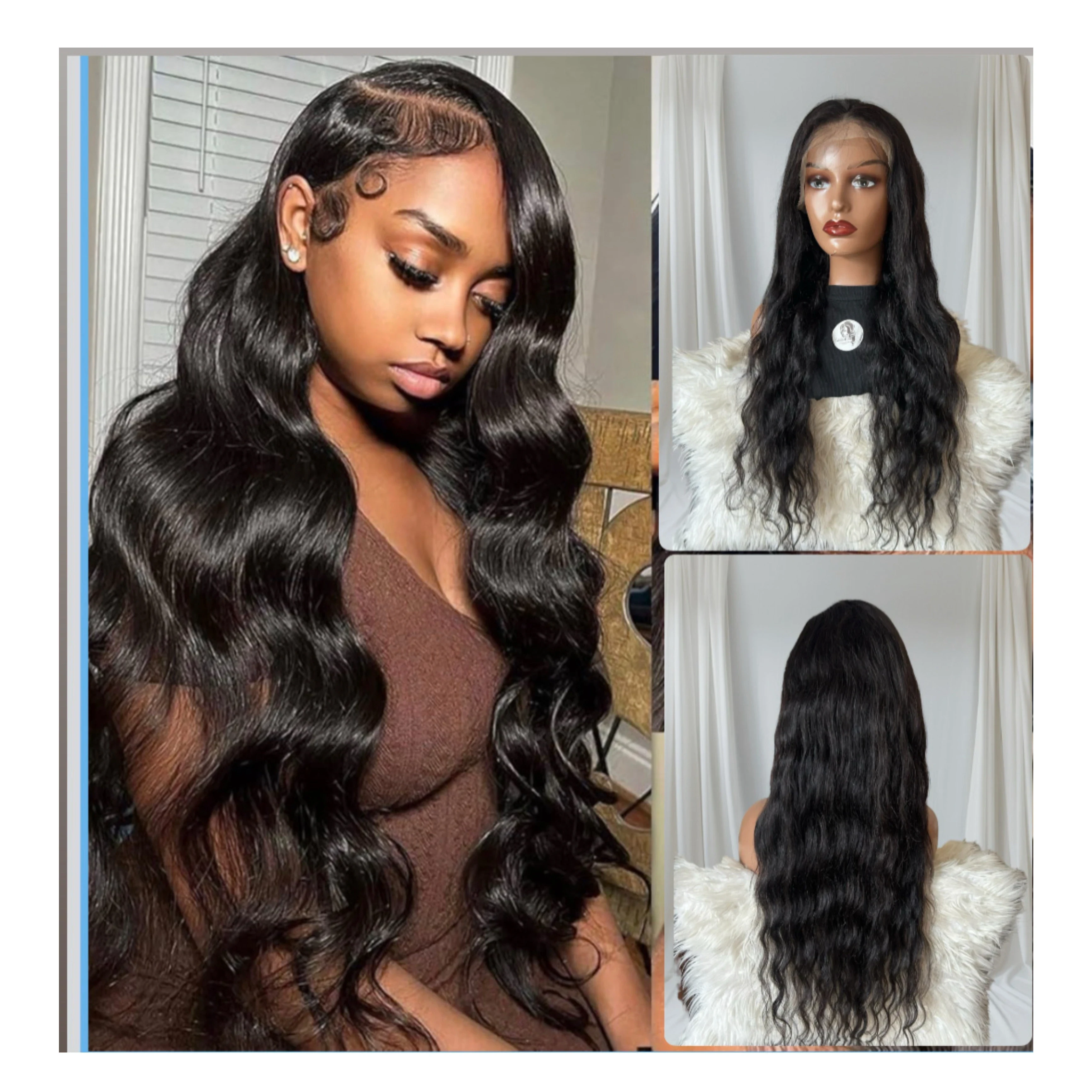 Pelucas de cabello humano ondulado 30” con encaje frontal transparente de 13 x 6 pulgadas, densidad 180, pelucas de cabello humano virgen brasileño prearrancado, sin pegamento