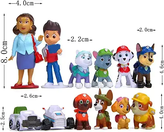 Maxi Toys Decoración para tartas de la Patrulla Canina – Juego de 12 3