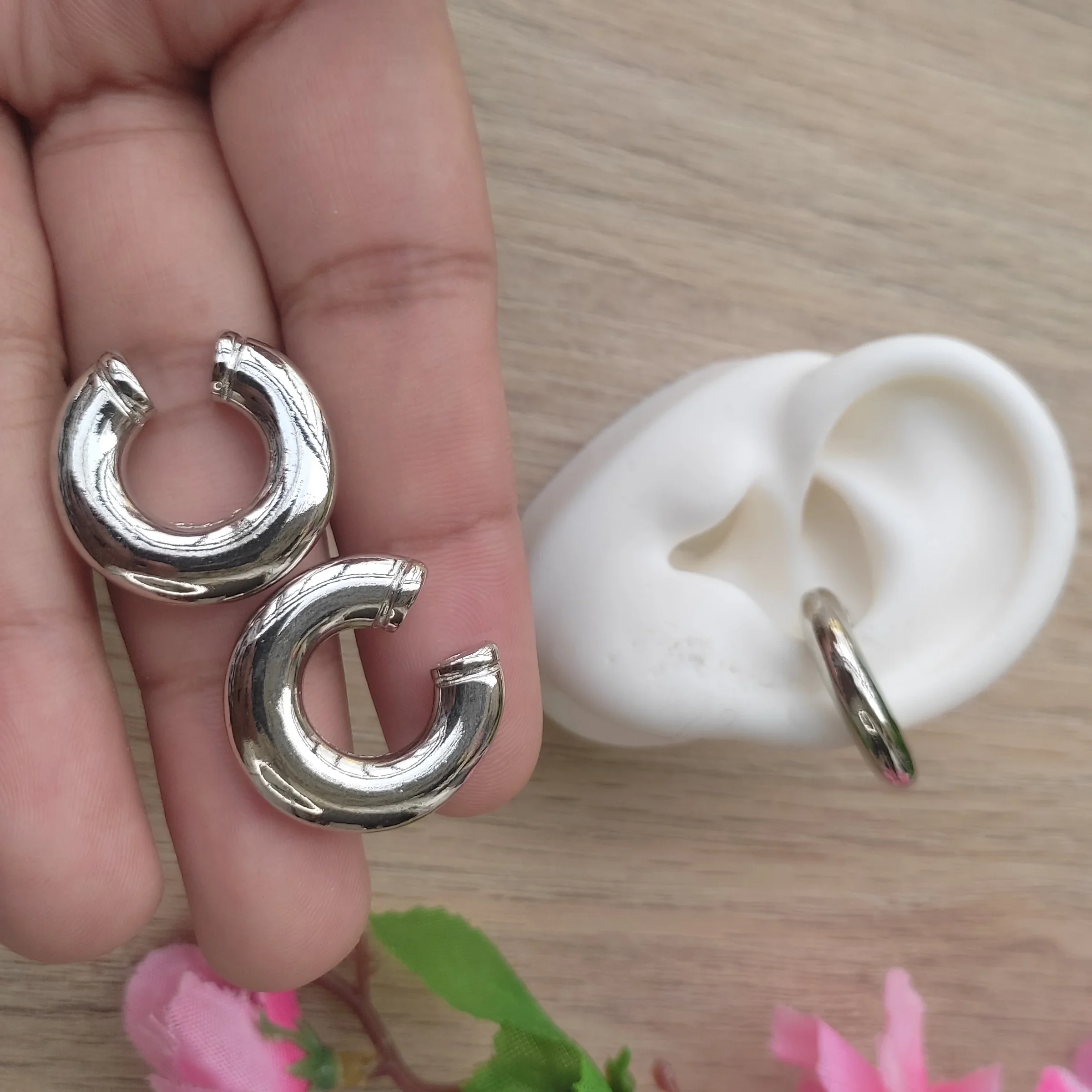 EARCUFF MAXI LISO SILVER 2