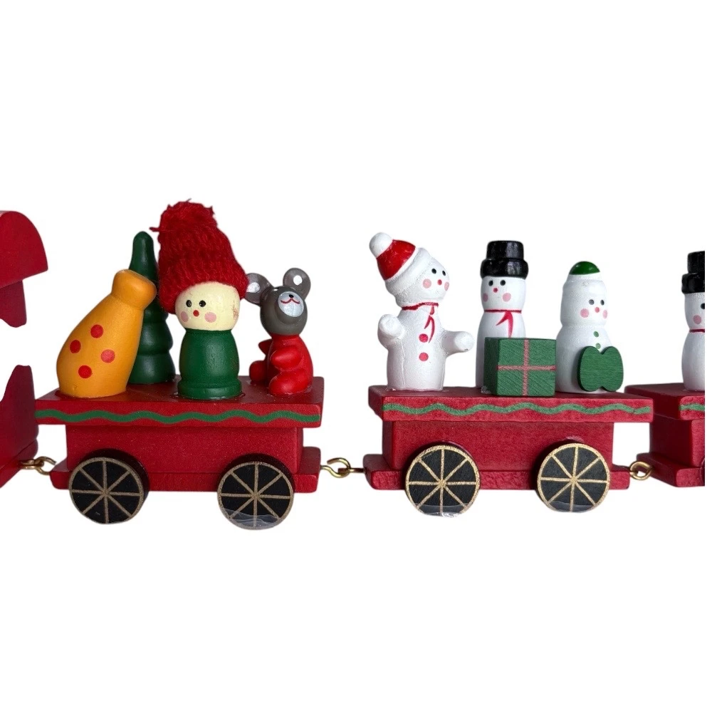 Tren navideño de madera 40 cm de largo  7