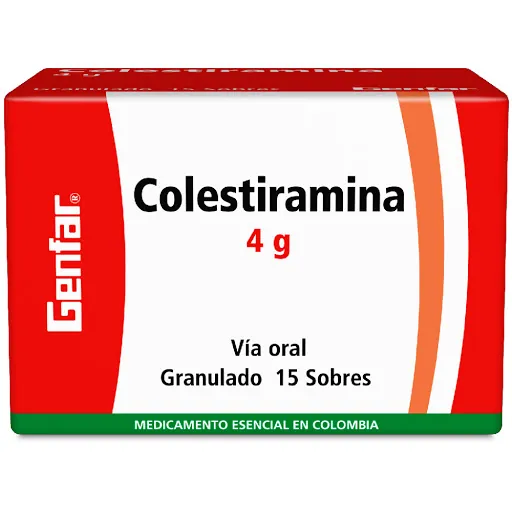 COLESTIRAMINA 4 GR CJA X 15 SOB GENFAR