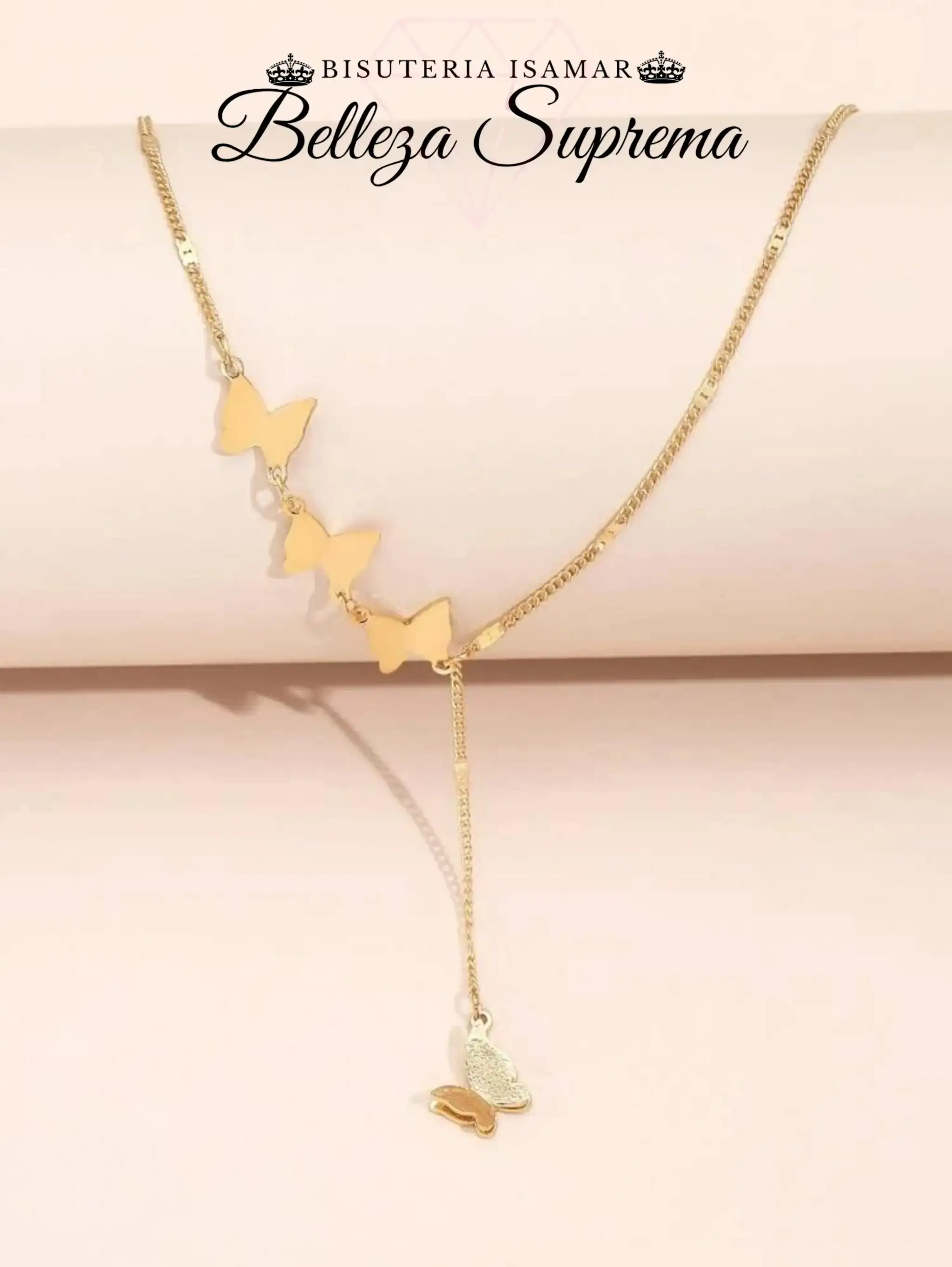 COLLAR DORADO CON MARIPOSAS  3
