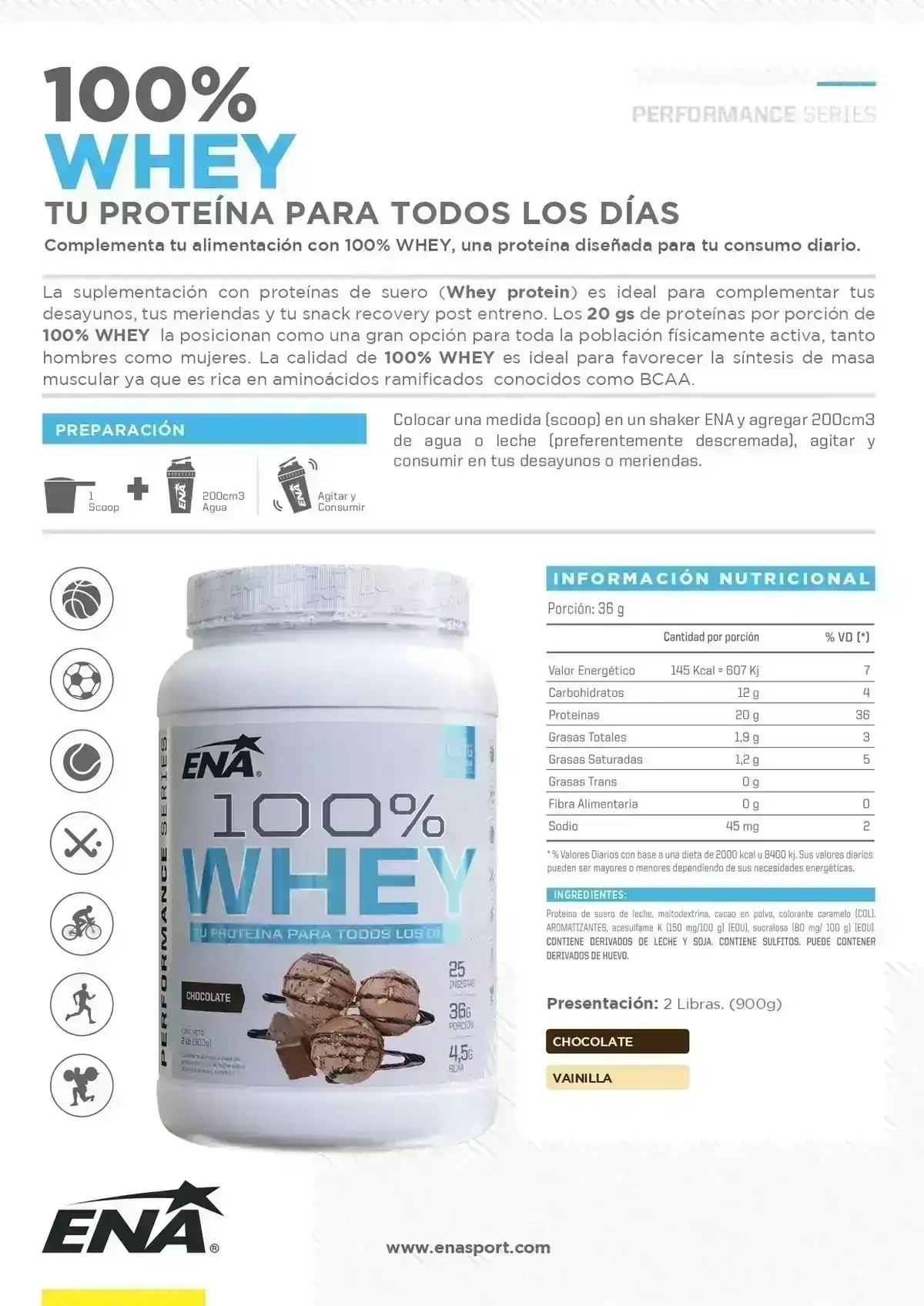 100% Whey Ena x 1kg 2