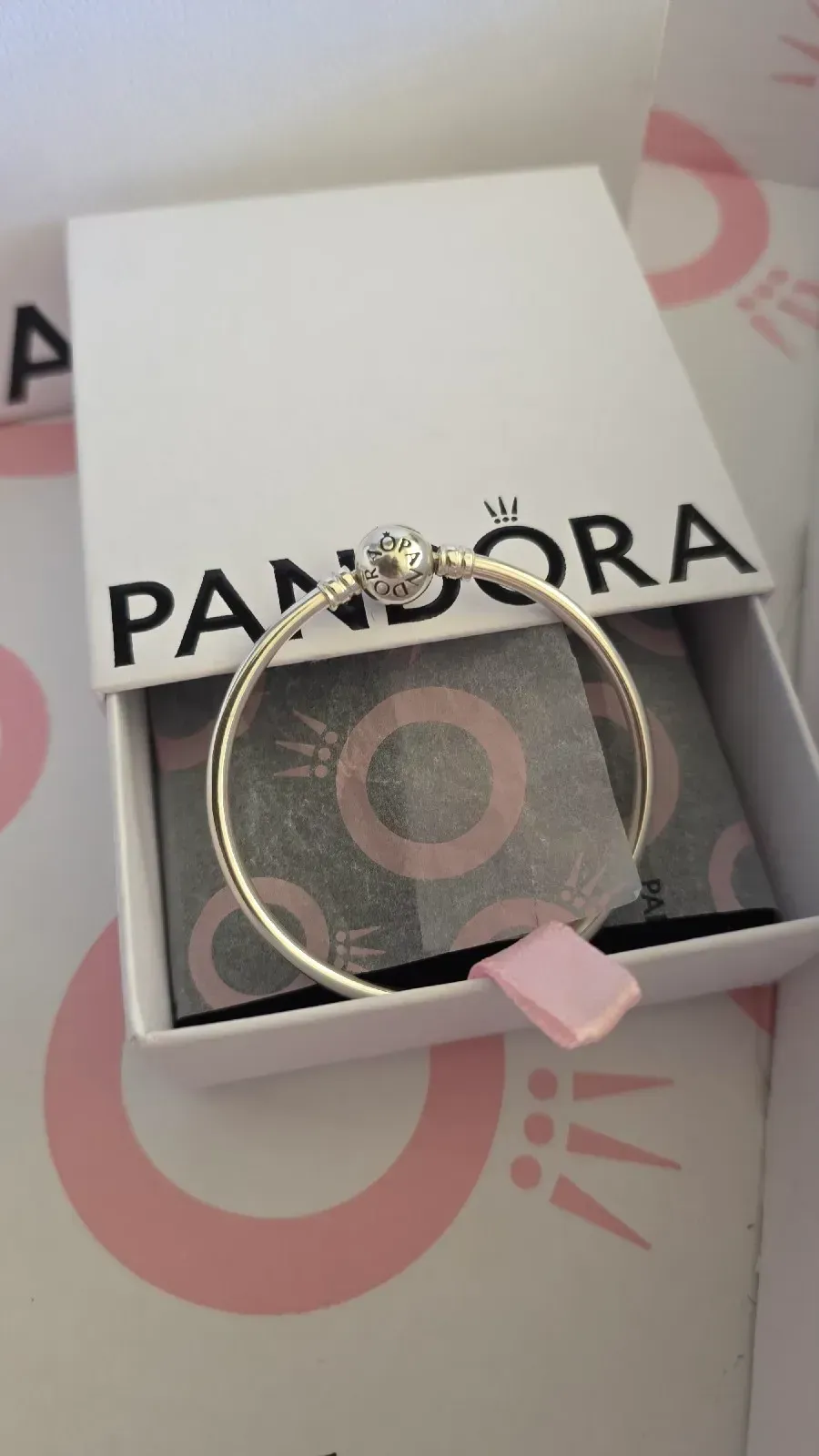 Pandora bangle ball clasp silver moments bracelet  2