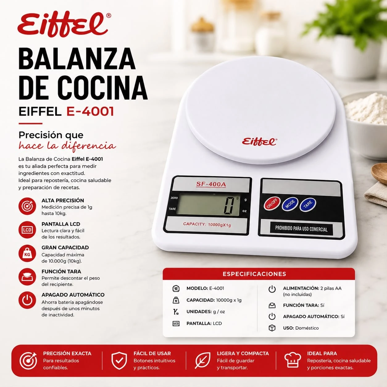 BALANZA DE COCINA EIFFEL 