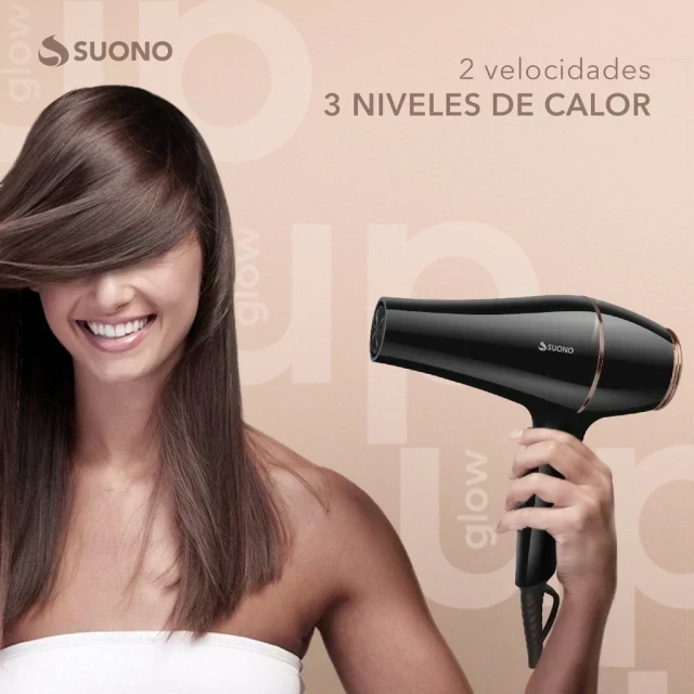 SECADOR DE PELO SUONO 1800W CON CONTROL DE TEMPERATURA  3