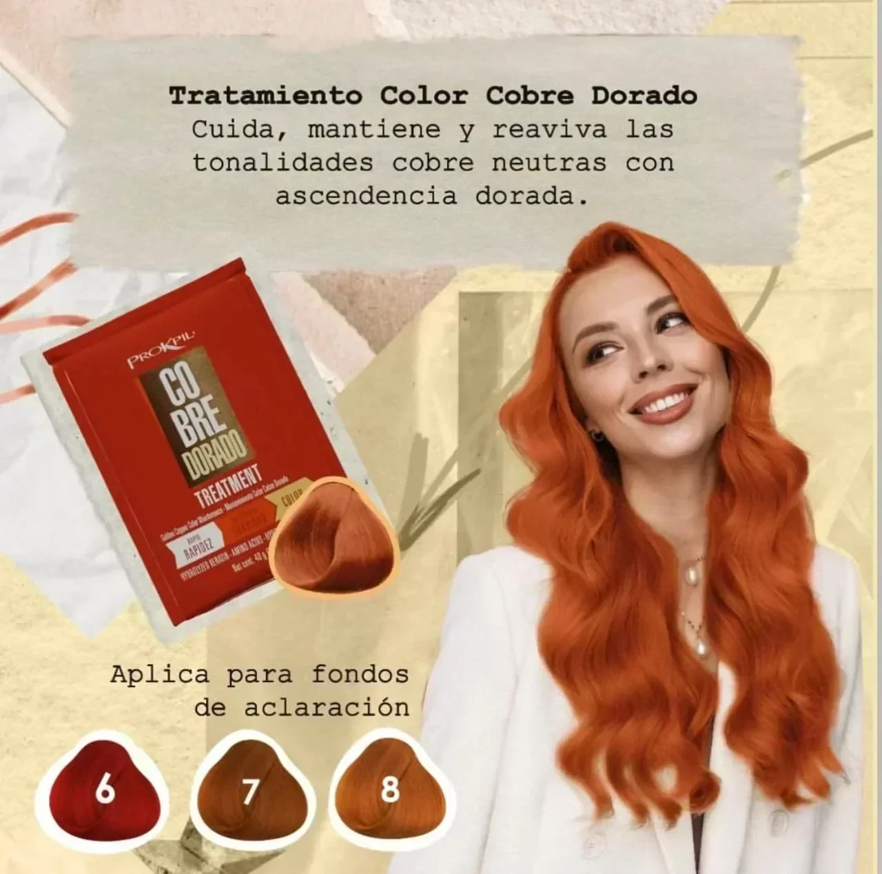 prokpil mascarilla color sobre x40 ml cobre dorado