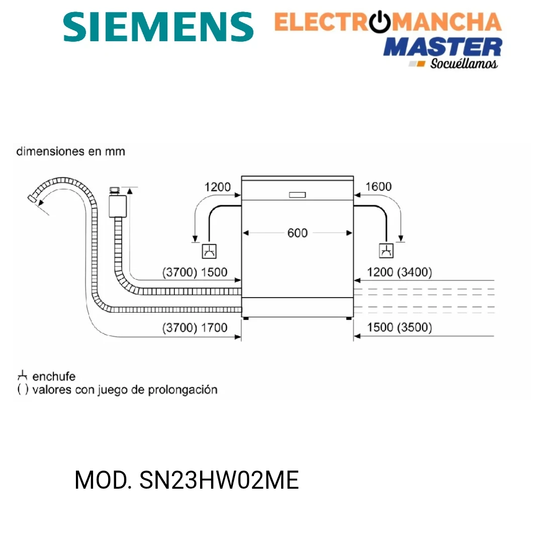 LAVAVAJILLAS SIEMENS SN23HW02ME 3 BANDEJA BLANCO 13 CUB. CLASE D 10