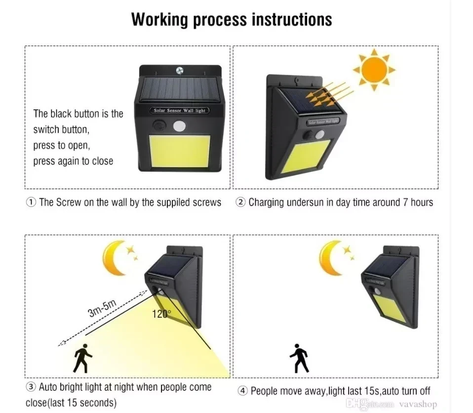 Pack X3, Foco Solar 48 Led, Con Sensor De Movimiento Exterior  3