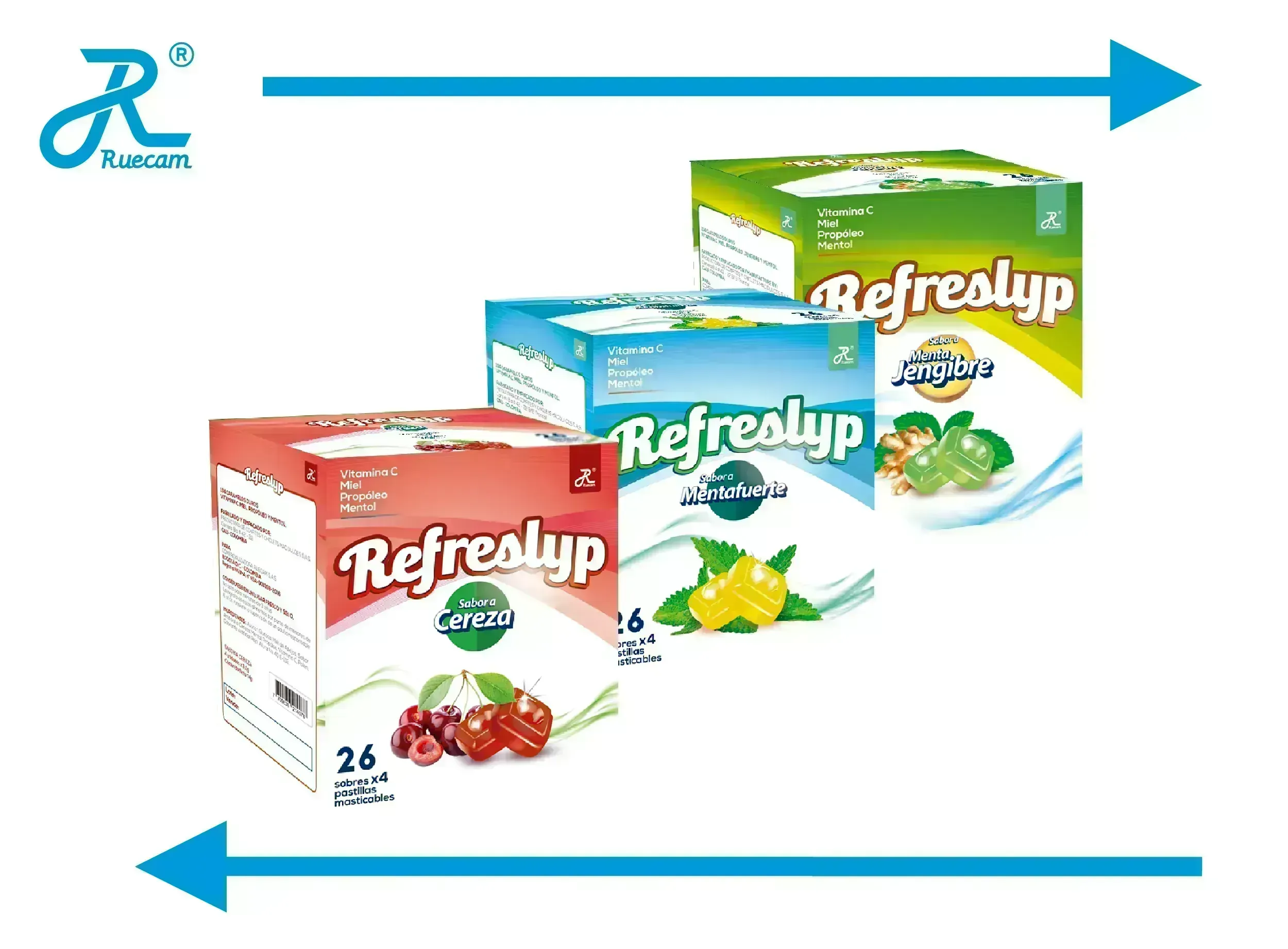 REFRESLYP MENTA FUERTE X 26 BLISTER/4 CARAMELOS RUECAM 