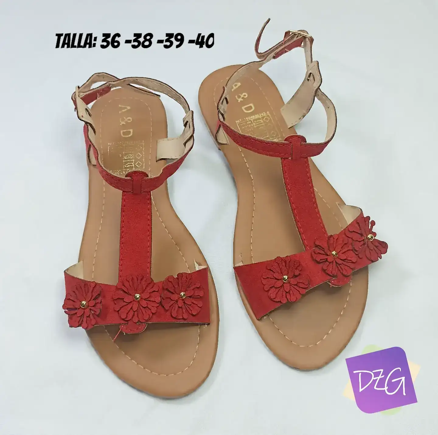 Sandalias dama de flores con agarre trasero 