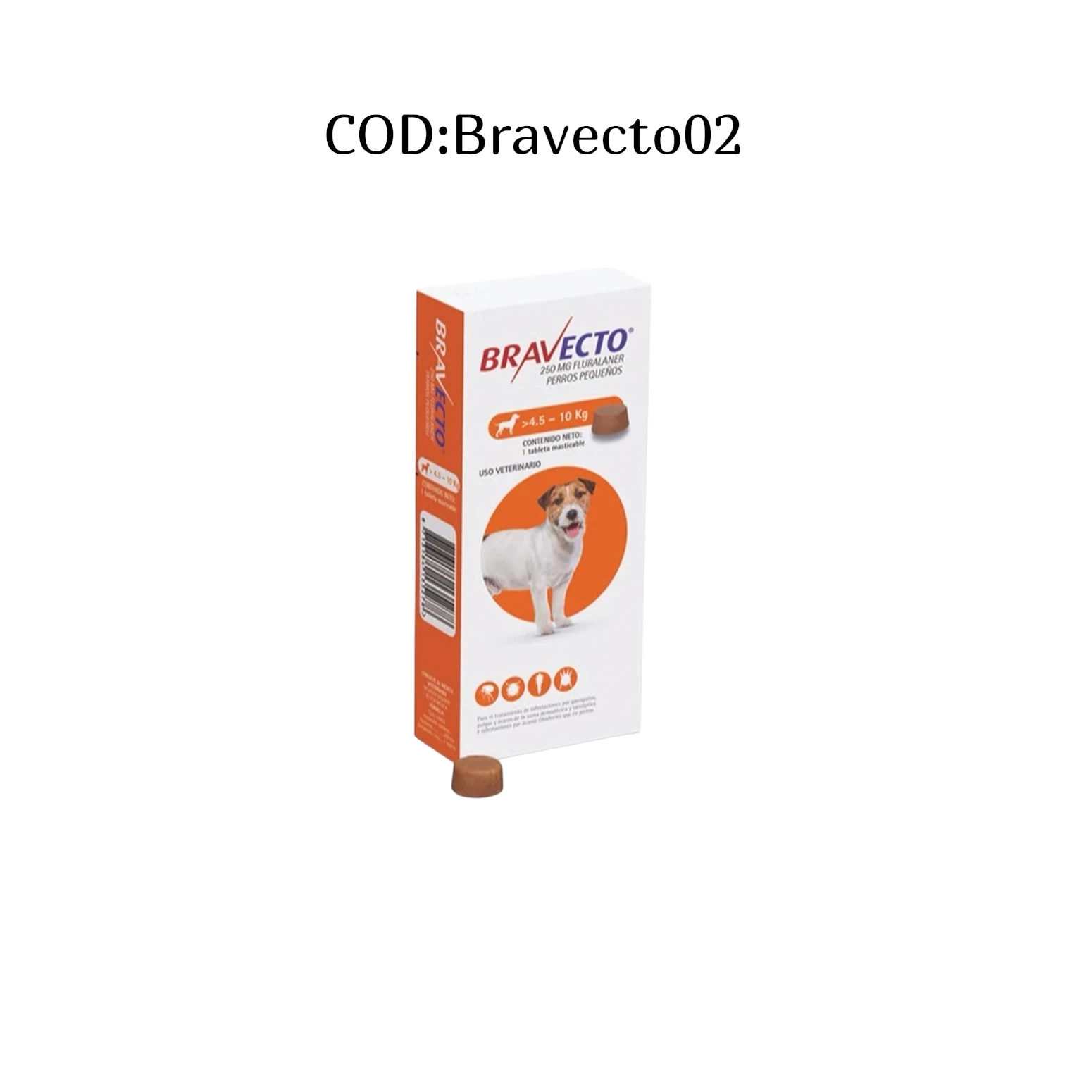 COMPRIMIDO BRAVECTO 5A10KG