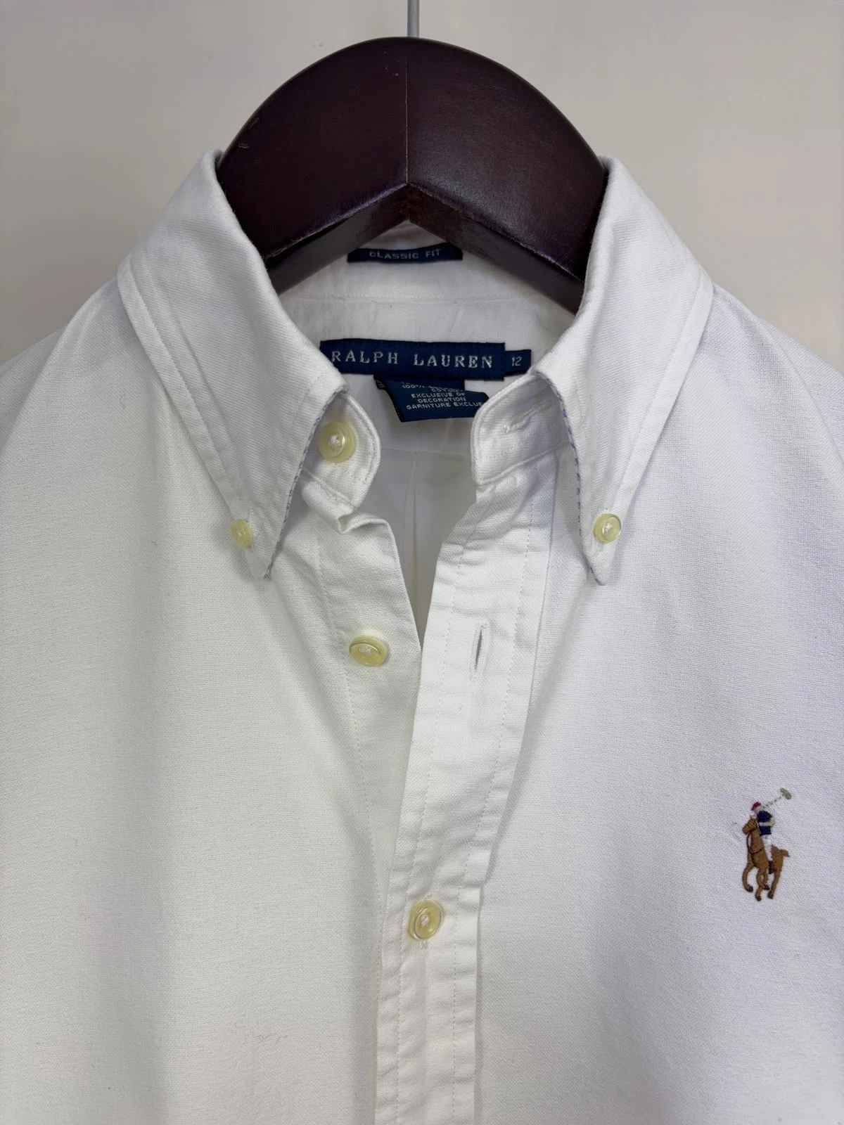 RALPH LAUREN WHITE CLASSIC FIT SHIRT
