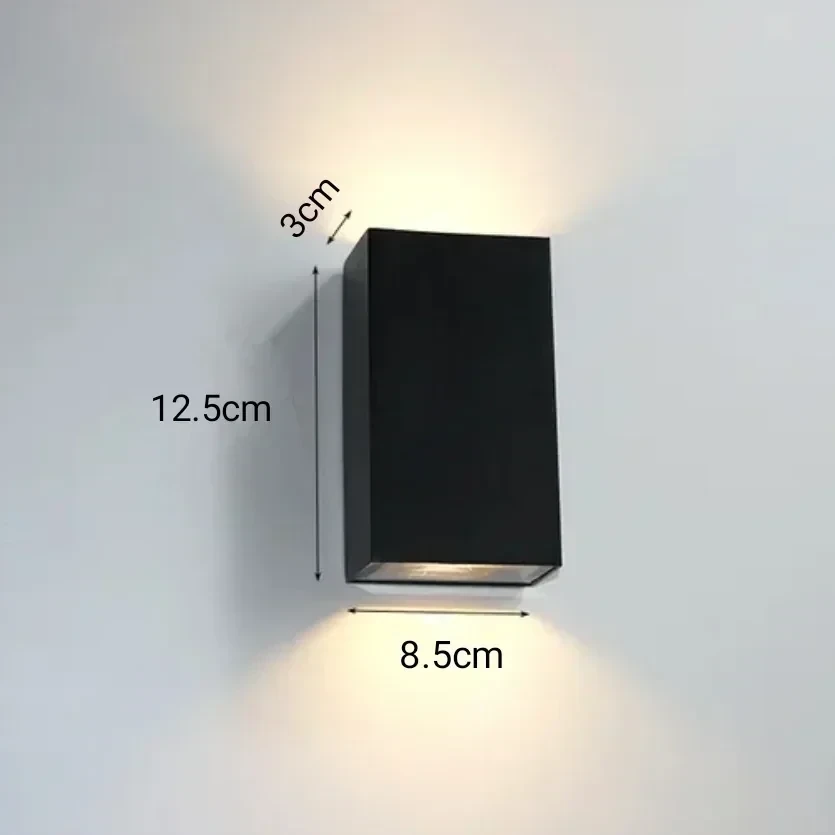 APLIQUE PARED RECTANGULAR NEGRO 4W PC IP65 3000K 4