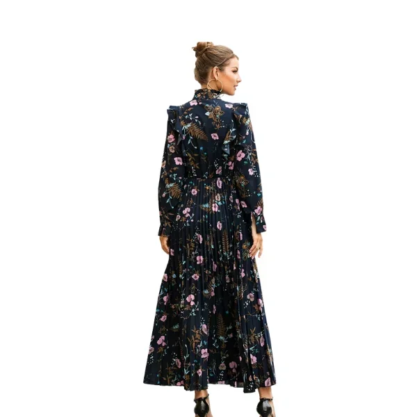 Vestido bajo fruncido con estampado floral 2