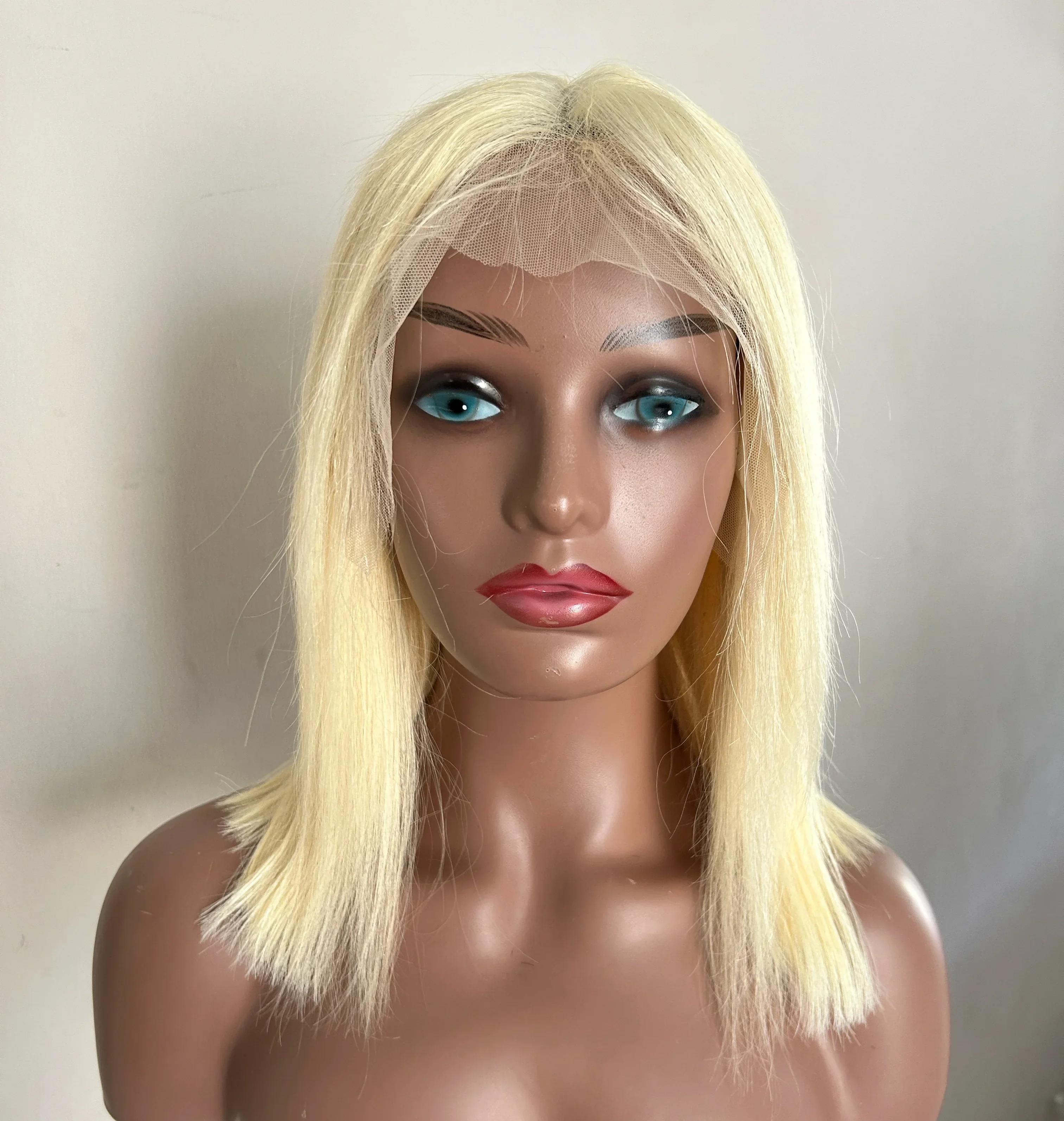 Peluca de 12” cabello humano 613, peluca de encaje frontal, 150% de densidad, peluca rubia, pelucas de cabello humano lacio frontal, pelucas de cabello humano de 13 x 4 2