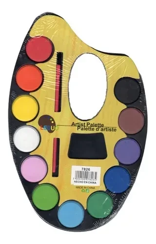 Paleta artistica con 12 pastillas acuarelas  2
