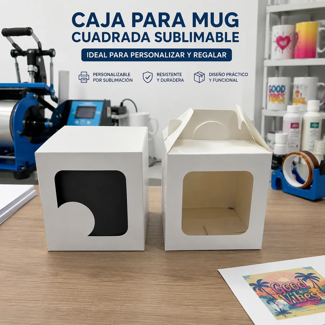 Caja Cuadrada Para Mug