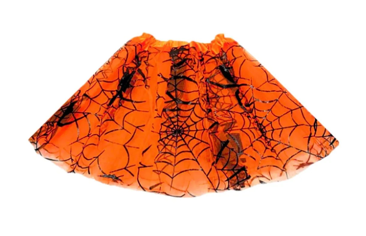 Tutu 3 capas 30cm estampado halloween naranja