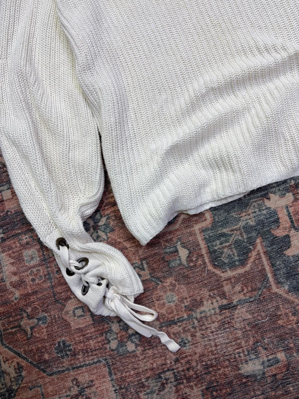 POLO RALPH LAUREN LACE-UP CUFF SWEATER 4