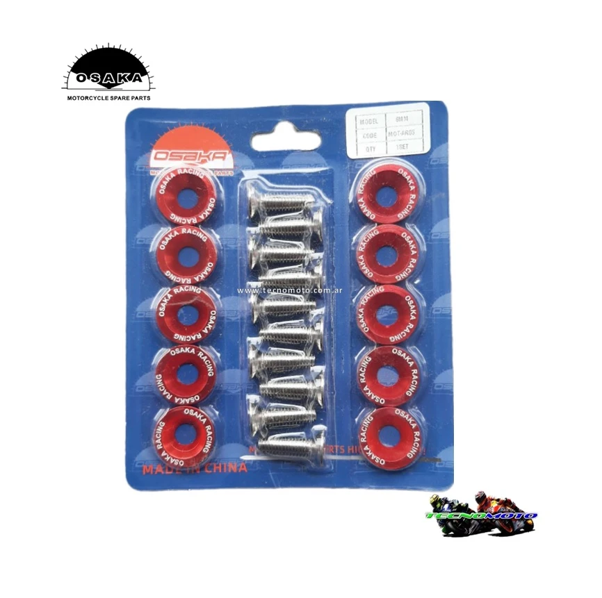 ARANDELA ALUMINIO 6MM SET -ROJA-49959