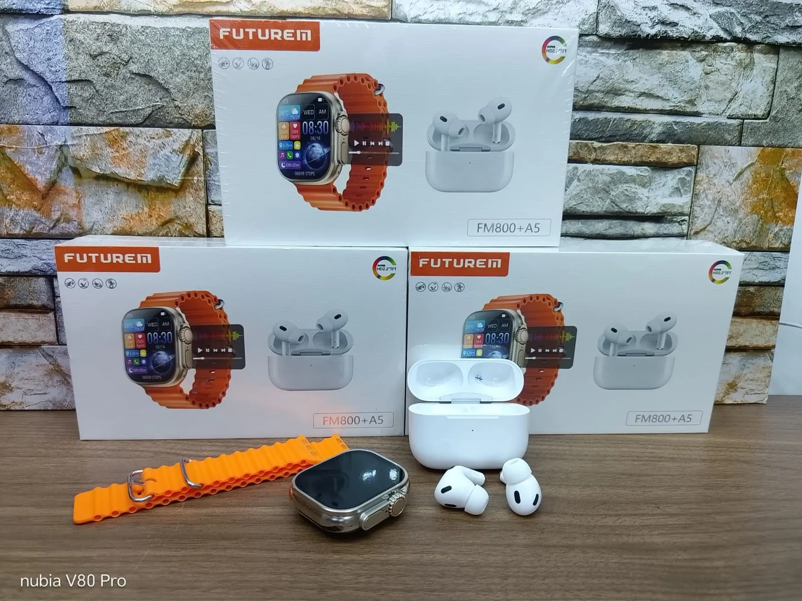 Reloj Smartwatch con audífonos futurem FM800 calidad premiun 