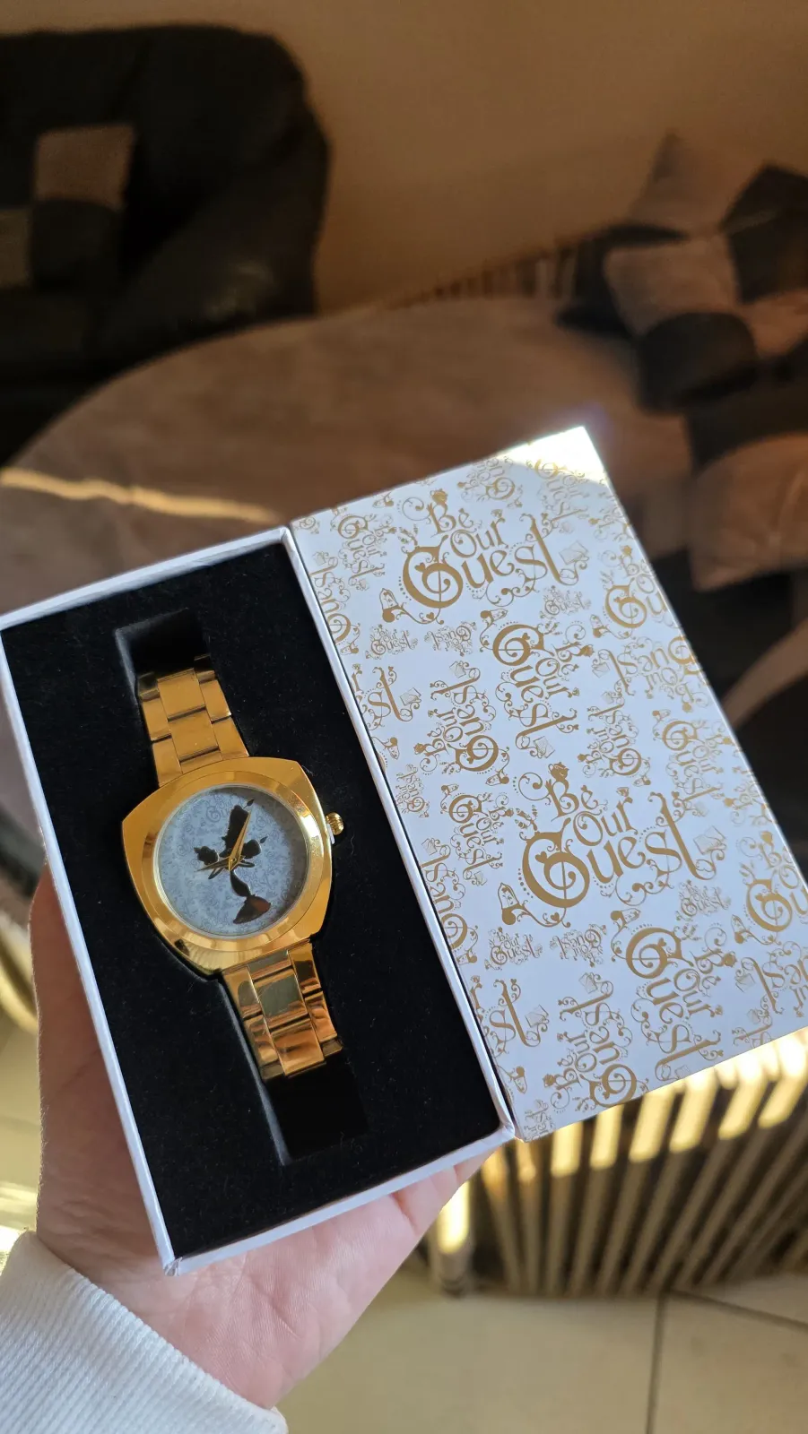 Disney La bella y la bestia reloj Dorado 2