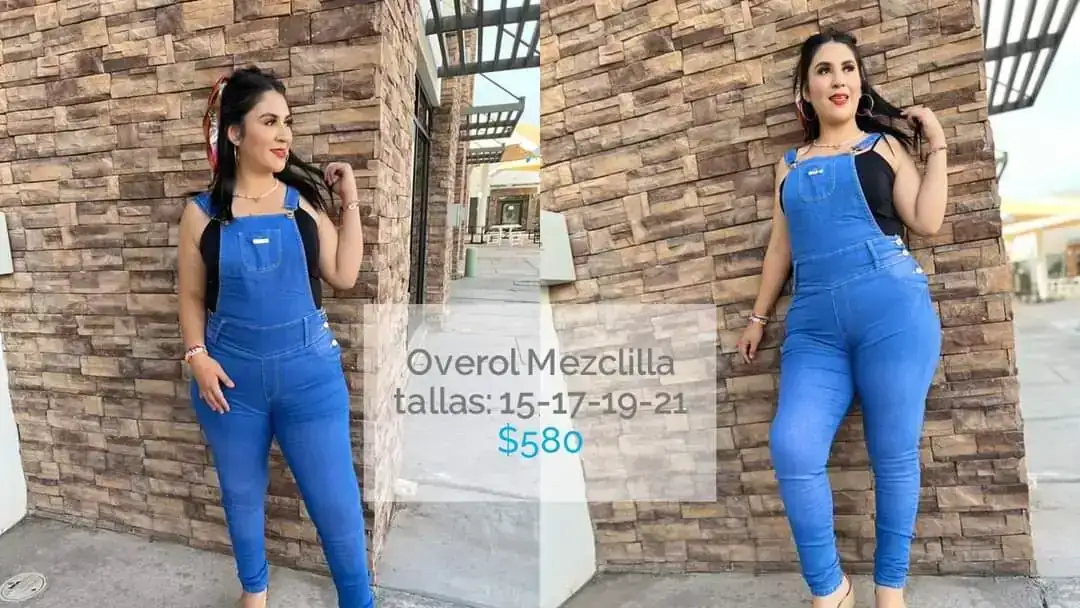 Overol mezclilla pantalón claro