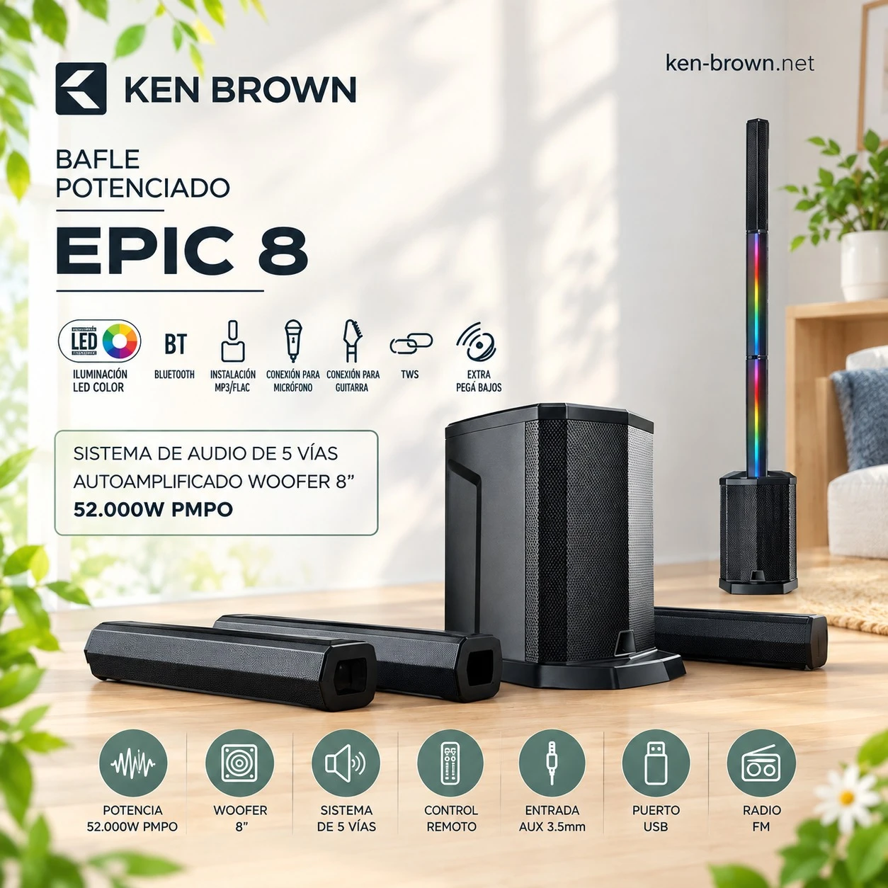 BAFLE POTENCIADO KEN BROWN EPIC 8 