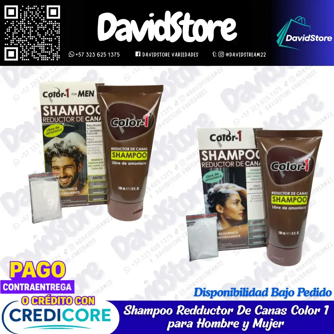 Shampoo Redductor De Canas Color 1 For Men o Womam