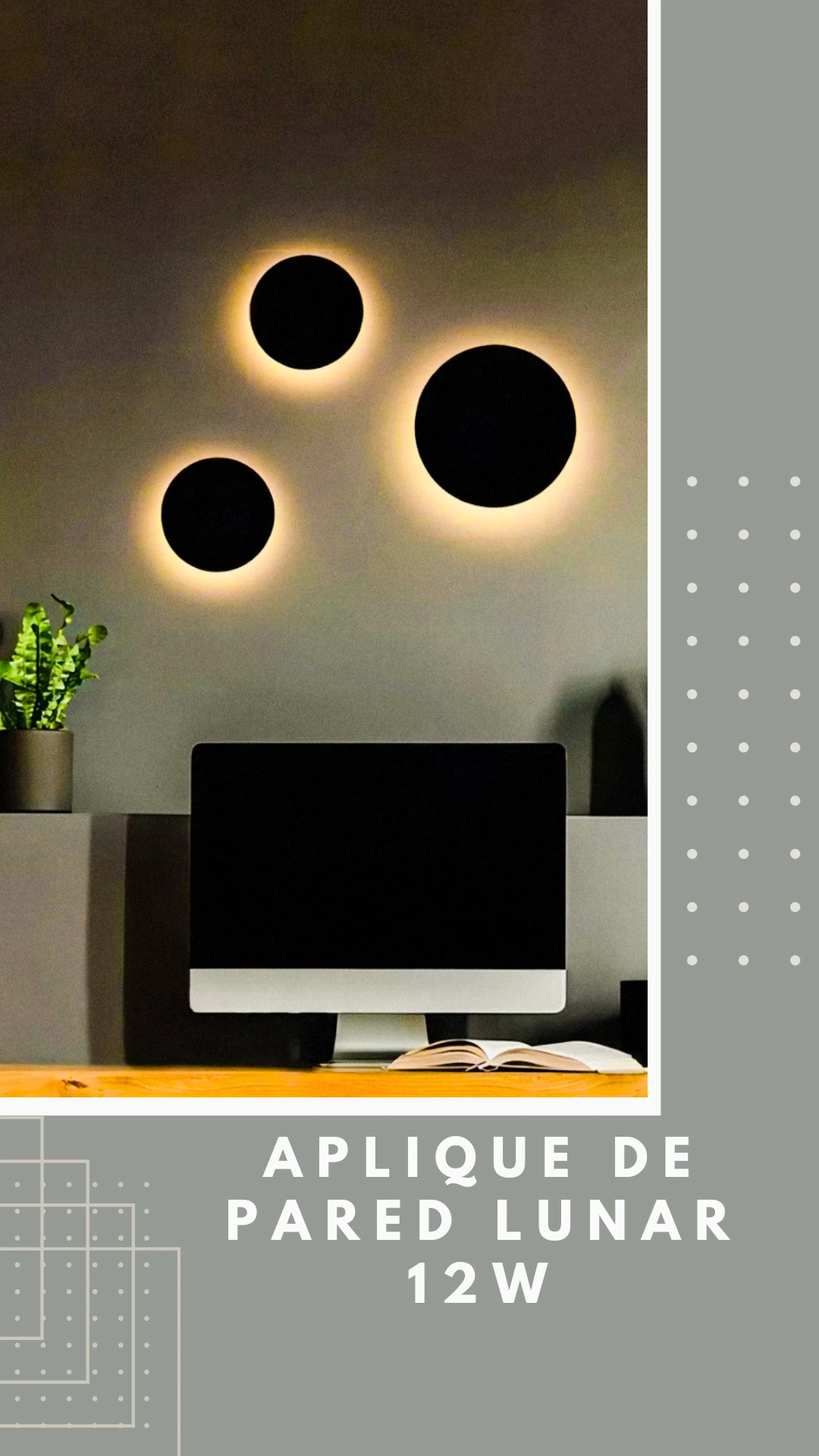  Aplique LED Tipo Luna 12w 2