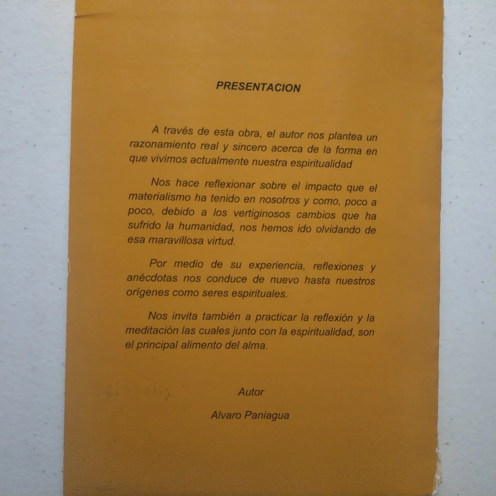 Espiritualidad, reflexión y meditación como pilares de nuestra vida, Álvaro Paniagua 2