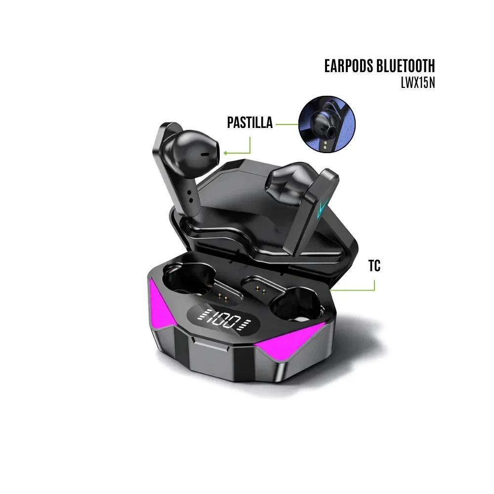 Audífonos Gaming TWS LW-K15 con Bluetooth V5.3. ⚡ 3