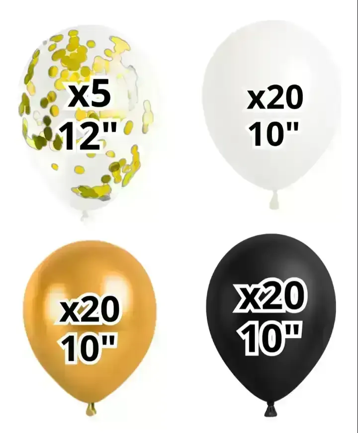 Set guirnalda globos c/cortina dorado/negro 69 pcs 3