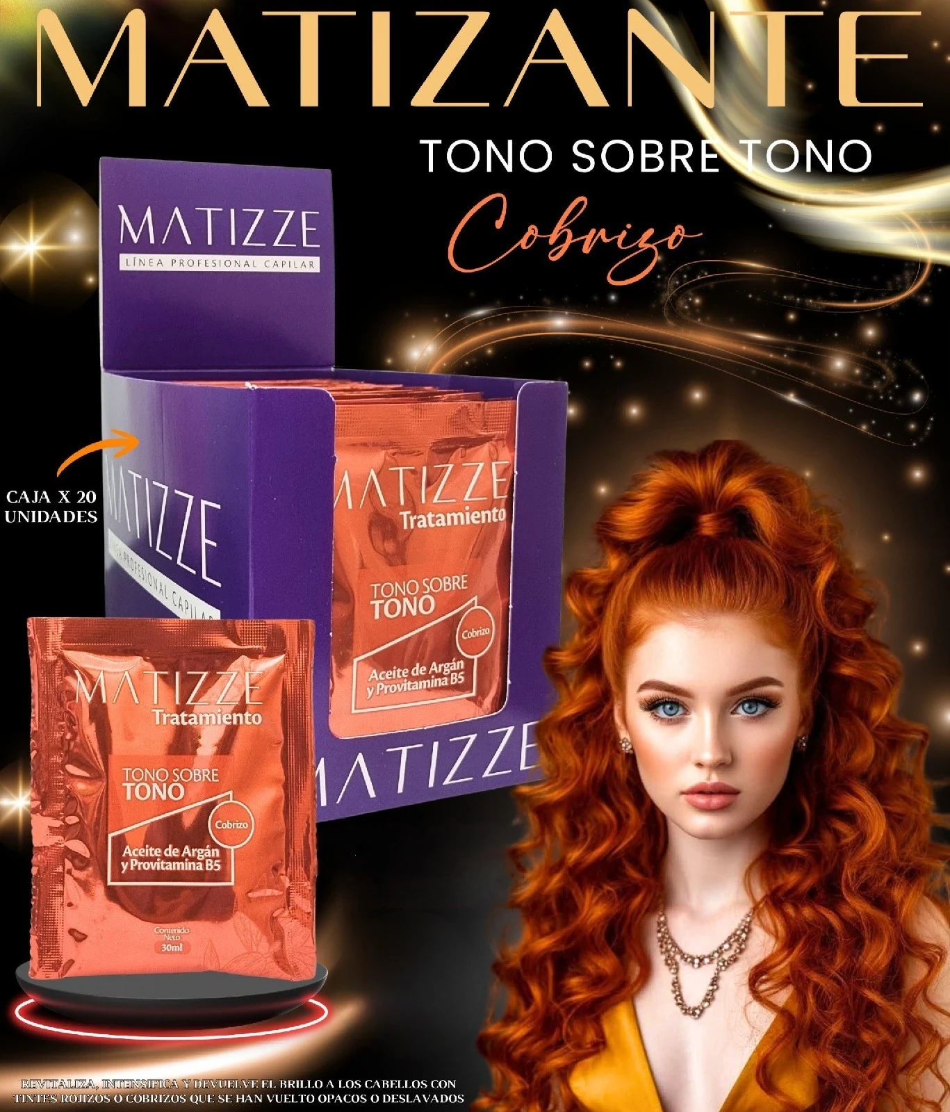 Sachet Matizante Tono Sobre Tono 30ml Cobrizo Matizze