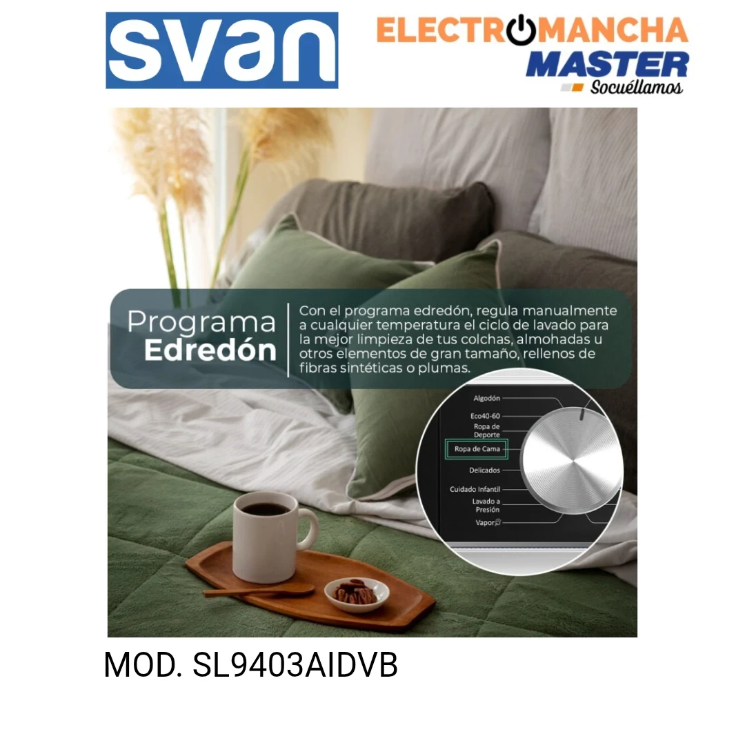 LAVADORA SVAN SL9403AIDVB 9 KG. 1400RPM. A 6