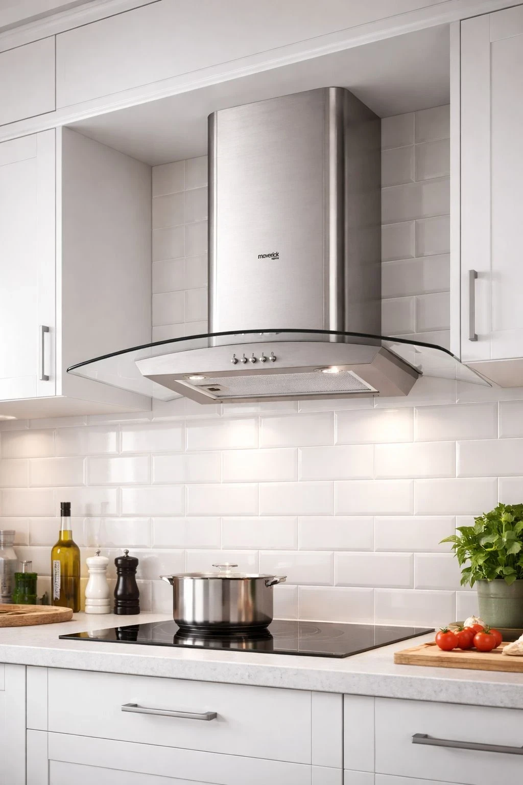CAMPANA EXTRACTOR DE VIDRIO Y ACERO INOX  MAVERICK 60CM