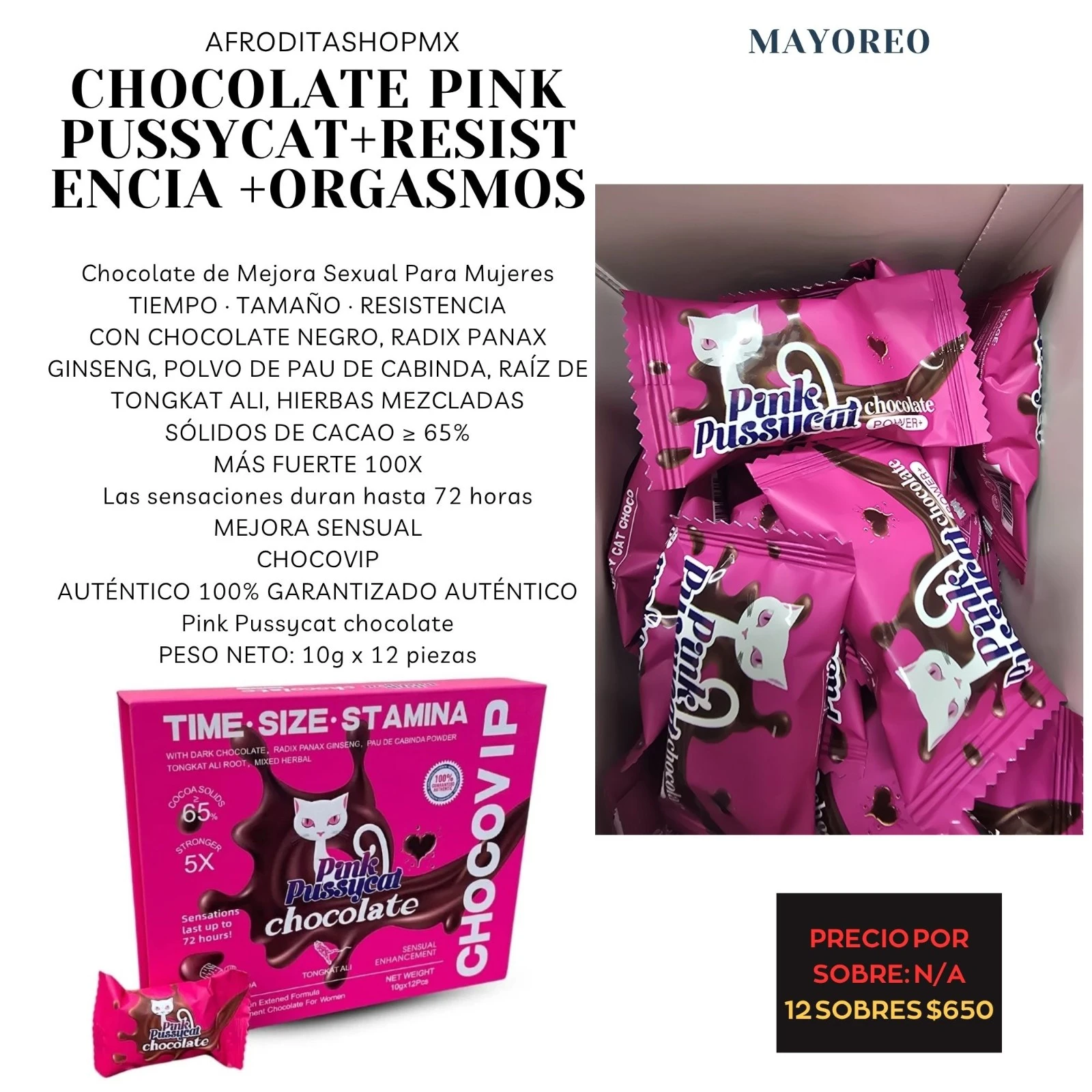 Chocolate Pink Pussycat+resistencia +orgasmos