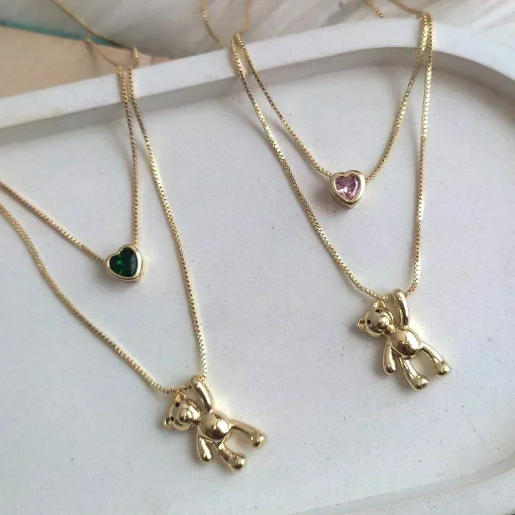 DÚO CADENA CORAZÓN Y OSITO
