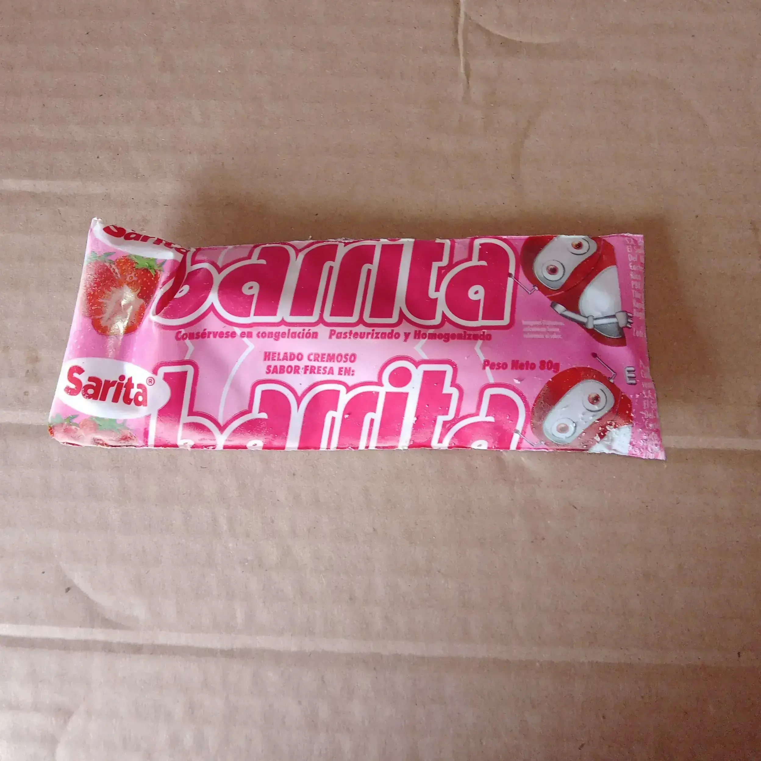 Helado barrita cremoso sabor a fresa 80 g