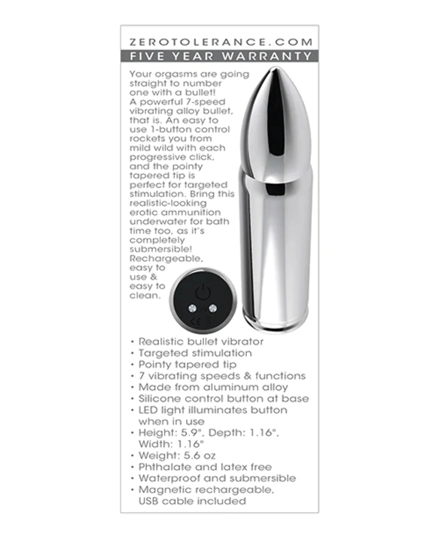 Zero Tolerance Full Metal Love Vibrating Bullet 2