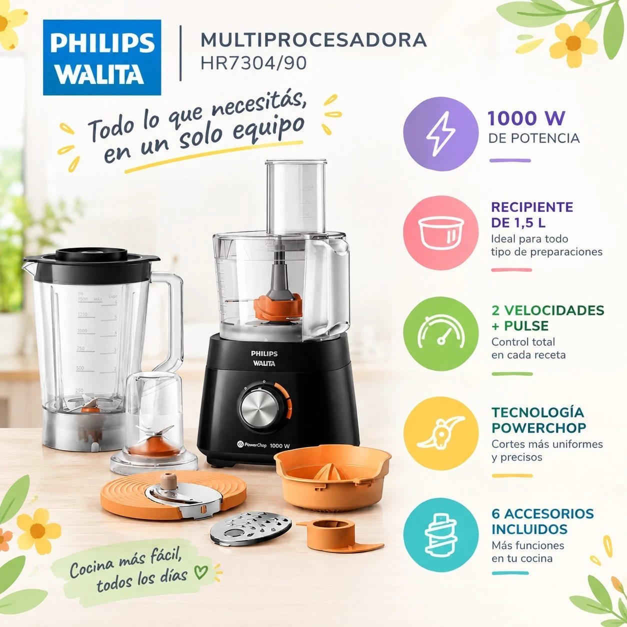MULTIPROCESADORA PHILIPS WALITA HR7304/90