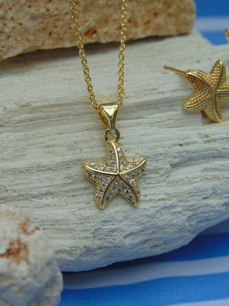 JUEGO RODIO DOR ESTRELLA DE MAR MICROCIRCONES 2