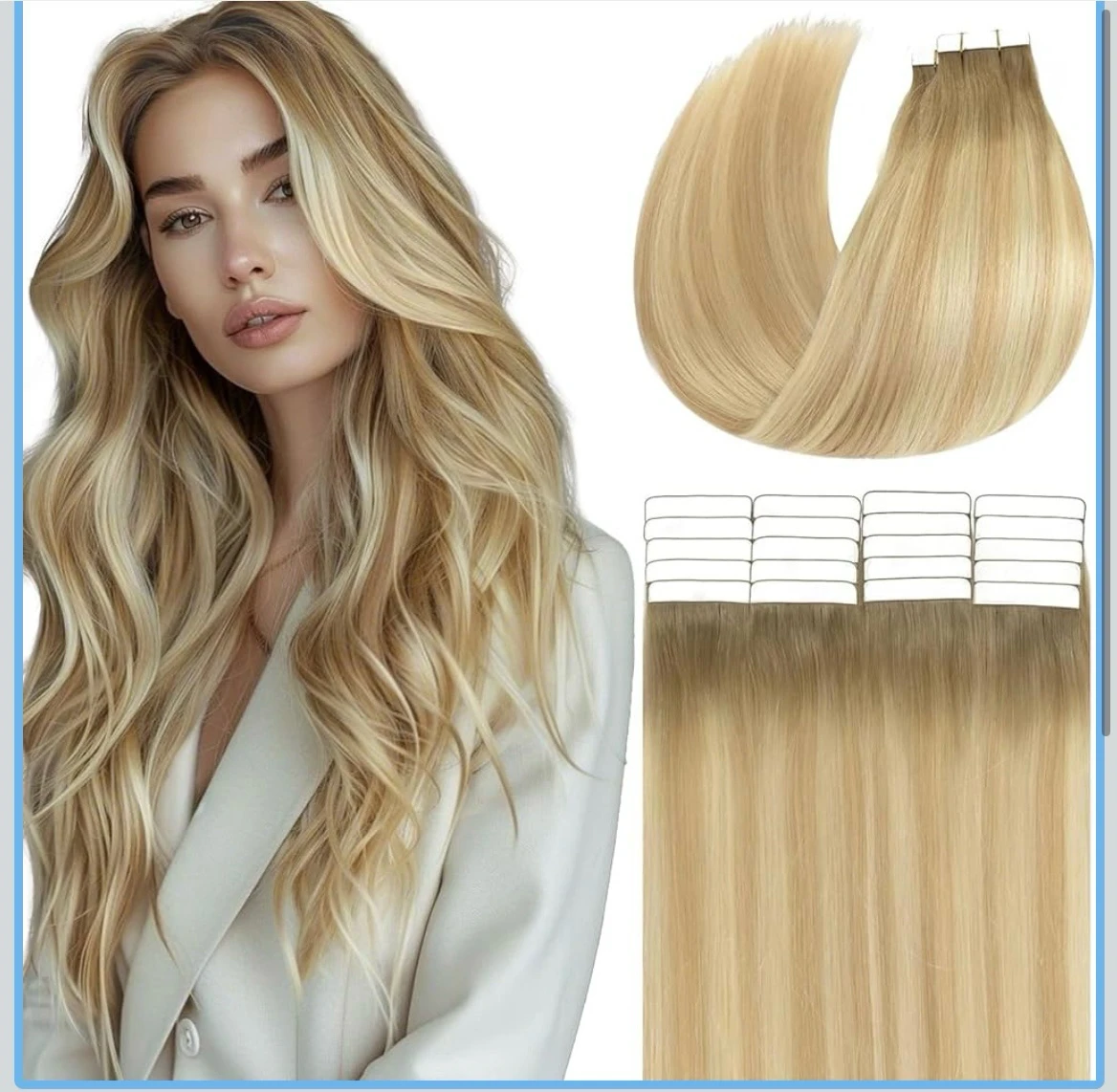 Extensiones con tape de 18 pulgadas 66 gramos, 26 unidades para 13 sándwich 