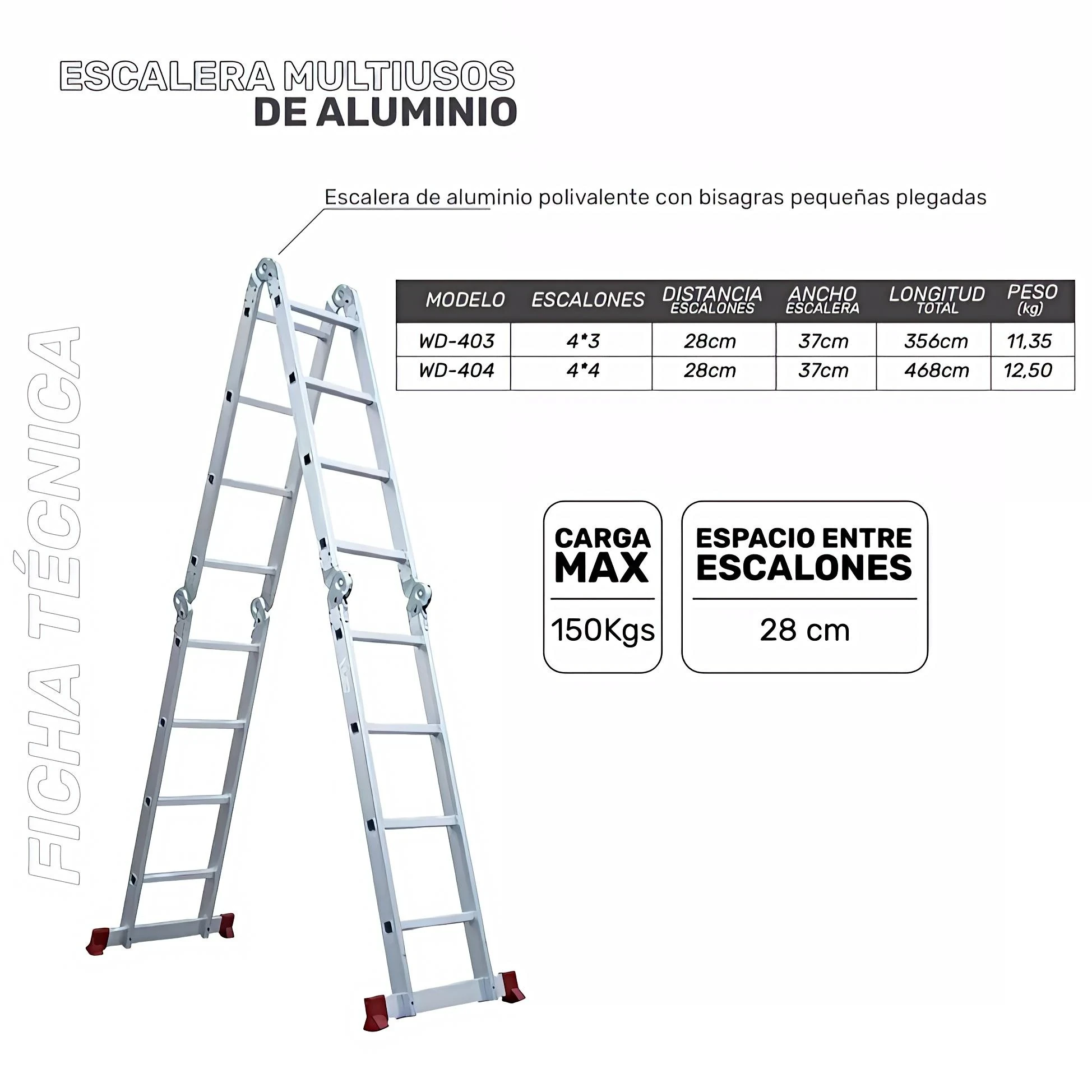ESCALERA ALUMINIO MULTIUSOS 