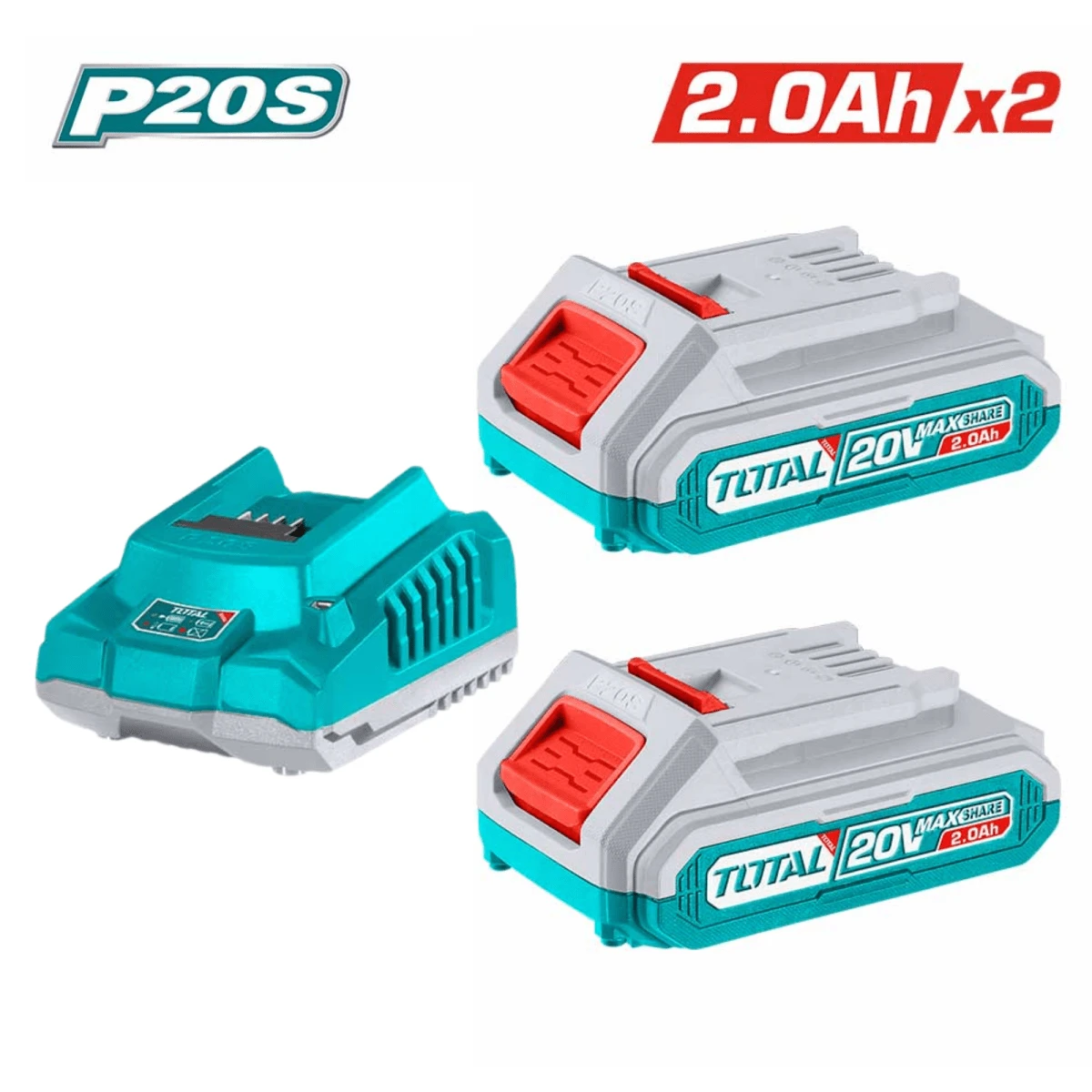 Combo 2 baterías 20v 2ah + cargador total SKU: TFBCPK1222