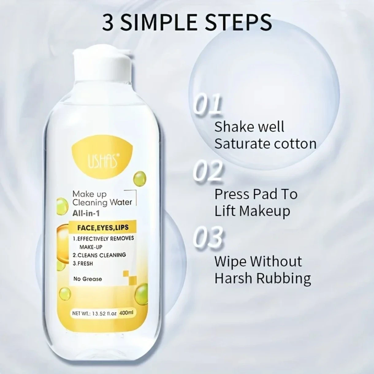 🌸 Ushas Agua Limpiadora Micelar Todo en 1   398 ml 🌸 3